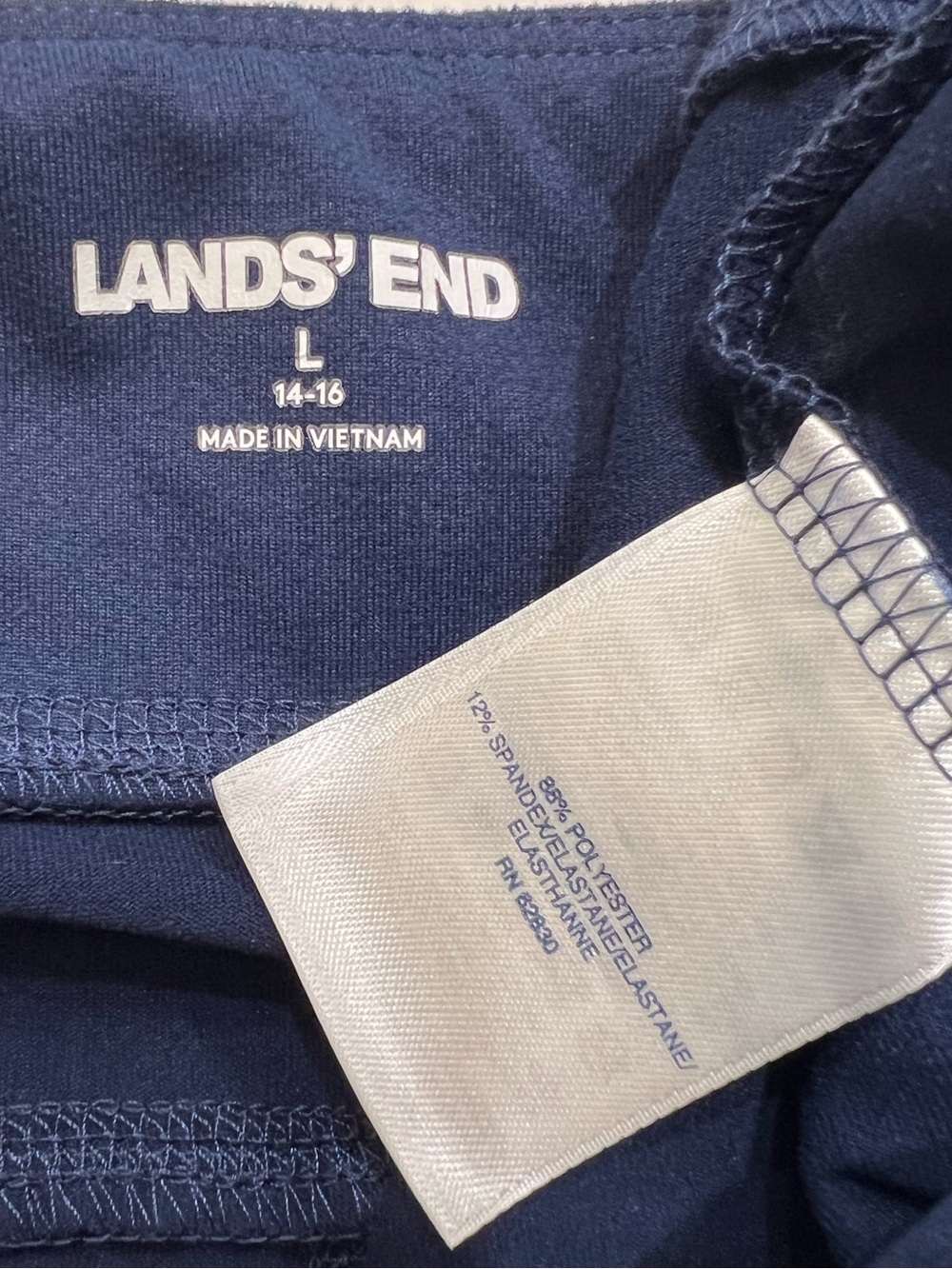 Lands’ End Navy Blue Pull-On Casual Shorts Size 14-16 Large - Picture 5 of 9